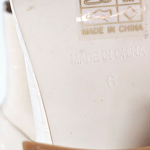 Princess Polly Square Toe Eastern Boot Beige Faux Croc Size 6 - Picture 8 of 8